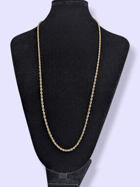 V. Gold Tone Rope Chain Necklace